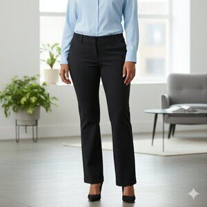 New York & Company Black Stretch Bootcut 6 Regular Dress Pants